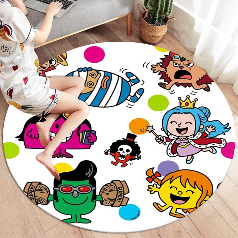 One Piece Poster Round Area Rug Carpet Rug For Living Room Bedroom Sofa Playroom Decor Nonslip Floor Mat
