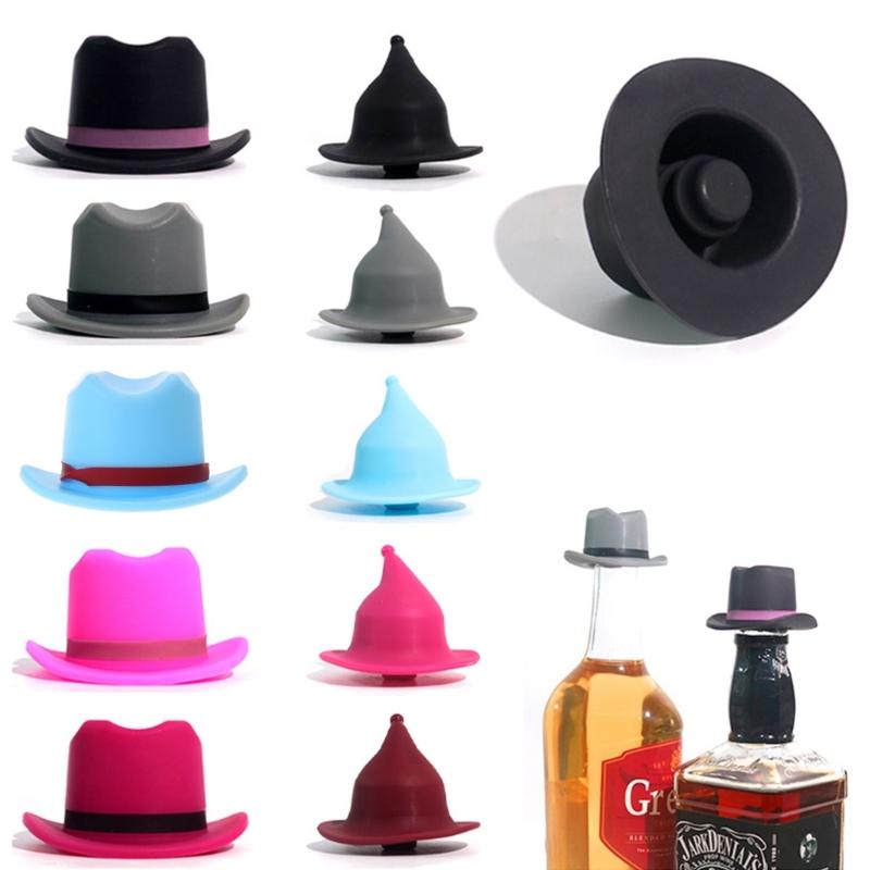 Champagne Corks Wine Stopper Preserver Hat Shaped Wine Saver Pump Silicone Wine Bottle Stopper Perfect for Wine Lover