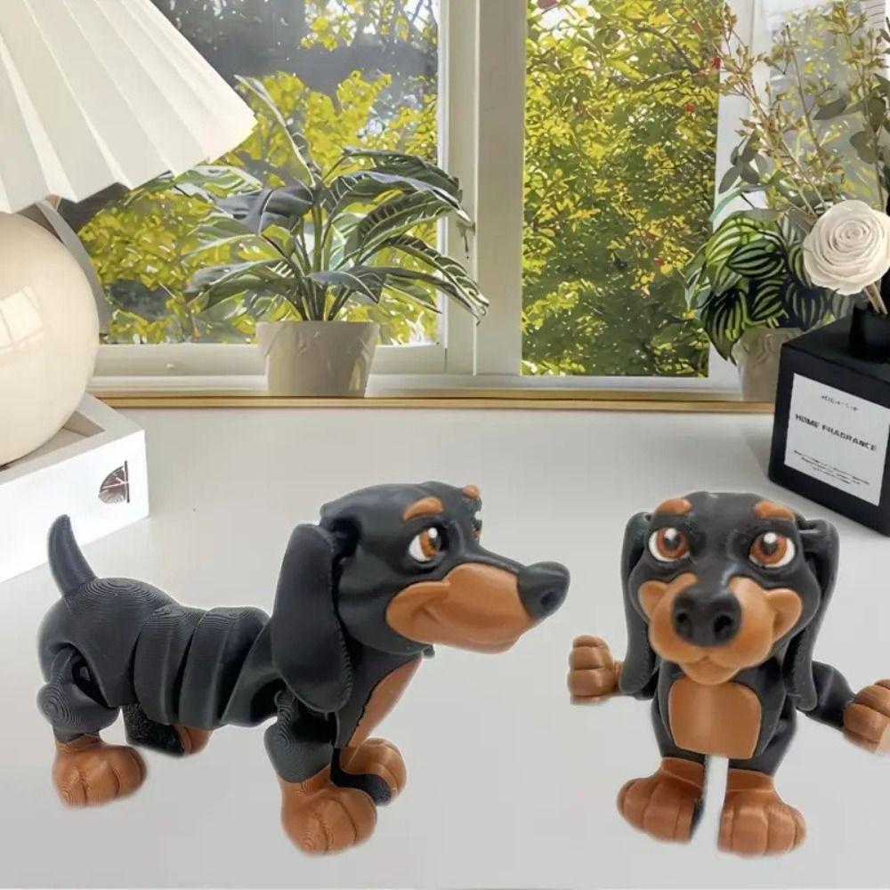 3D Printing Multi Joint Dachshund Toys Multi-Jointed Simulated Border Collie Figurine  Kids Adults