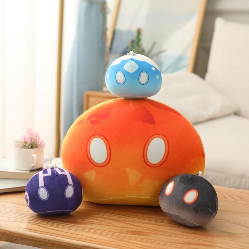 10cm Genshin Schleim Plüsch Anhänger Spielzeug Genshin Impact Stoffkissen Niedliches Anime Spiel Original Gott Cosplay Fans für Kinder Geschenk