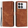 For Xiaomi Redmi K70E 5G/Poco X6 Pro 5G Phone Case Wallet PU Leather Flip Line Imprinted Cover