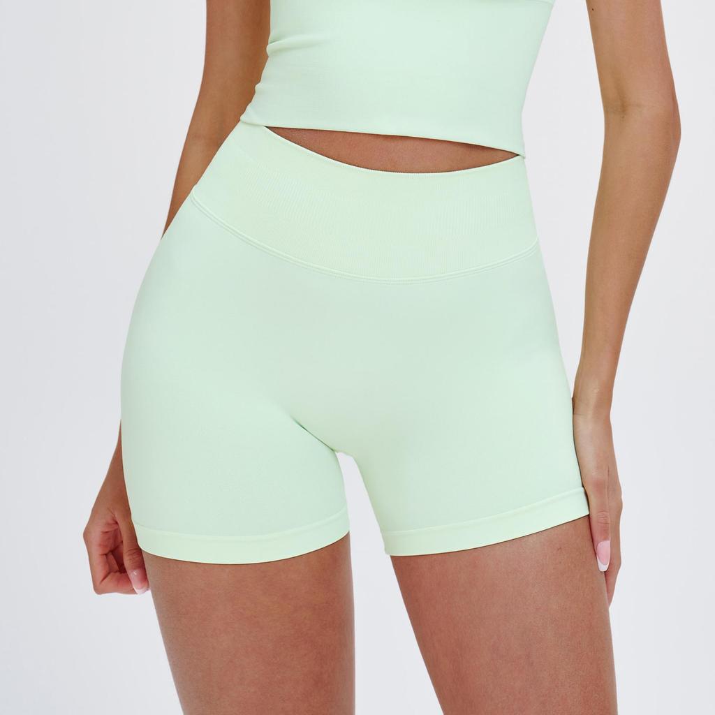 ZeChuang Women's Seamless High Waist Yoga Shorts - Butt-Lifting, Quick-Drying Summer Fitness Pants