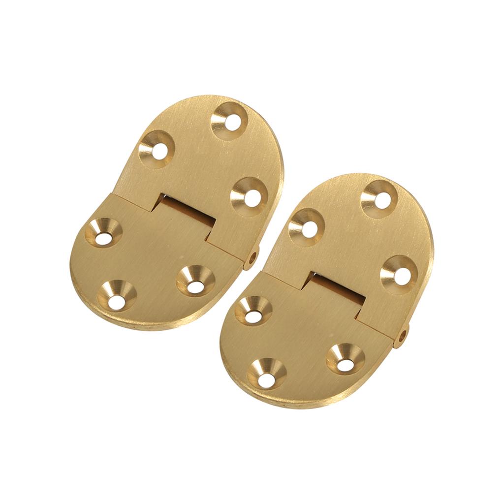 2Pcs Brass Butler Tray Hinge Round Edge 2 1 2 x1 1 2 With Screws Folding Flap