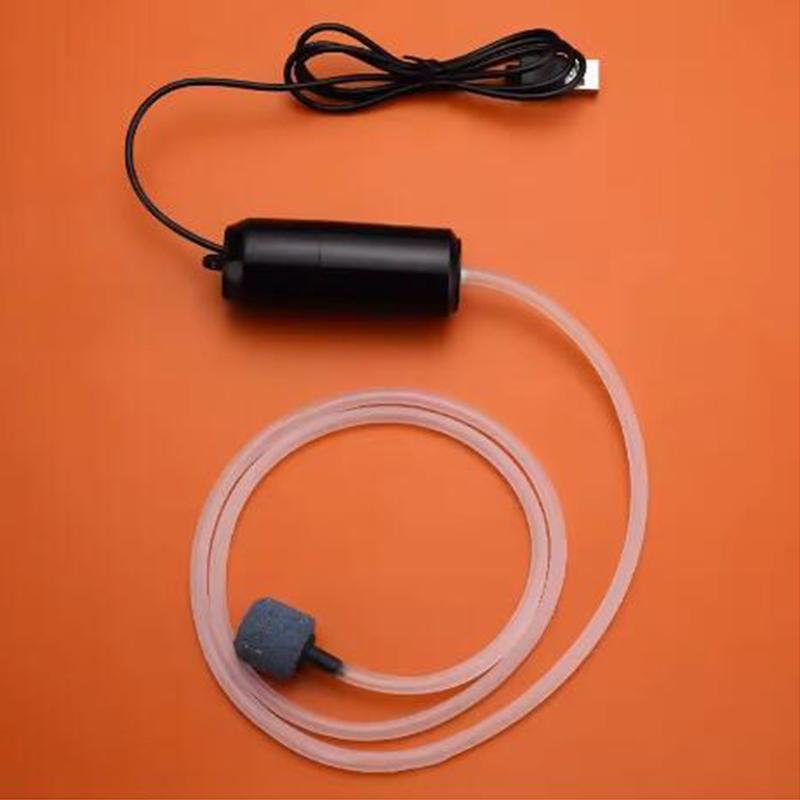 Silent Oxygenator Small Oxygen Pump Portable Mini Usb Charging Fish Tank Oxygen Pump Fish Farming Aquarium Supplies Black White