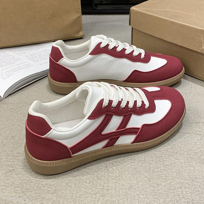 

Large size Dexun shoes, new flat-heeled women s casual shoes in spring 2025, foreign trade fashion color matching sports shoes 36 красный