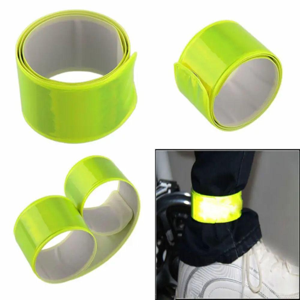 20Pcs 22/30cm Reflective Safety Wrist Strap Green Reflective Snap Ring Ankle Leg Strap  Party