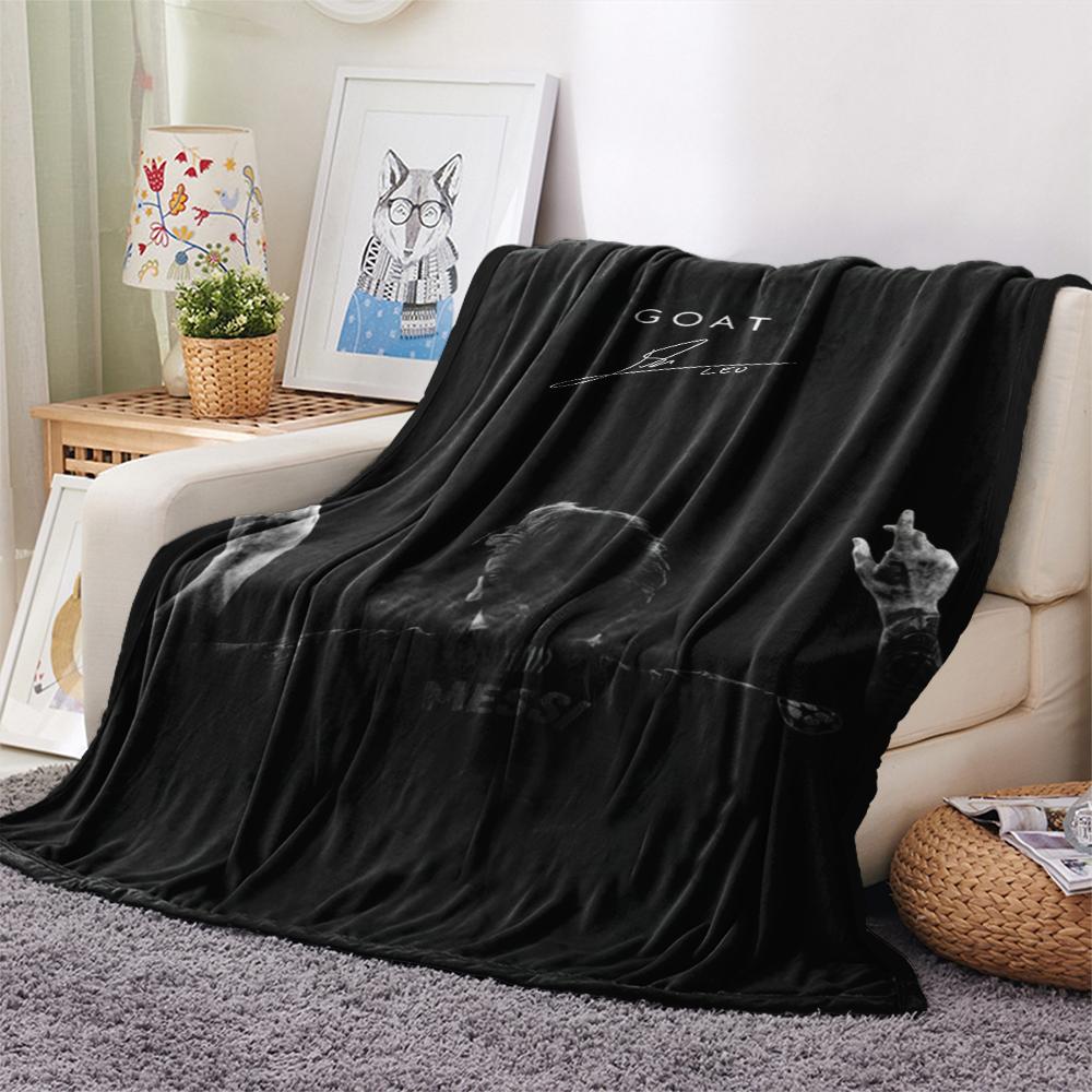1Pc messi Print Flannel Blanket, High quality Comfortable for All Seasons, Home Decor, Warmth and Comfort, Perfect for Christmas GiftS