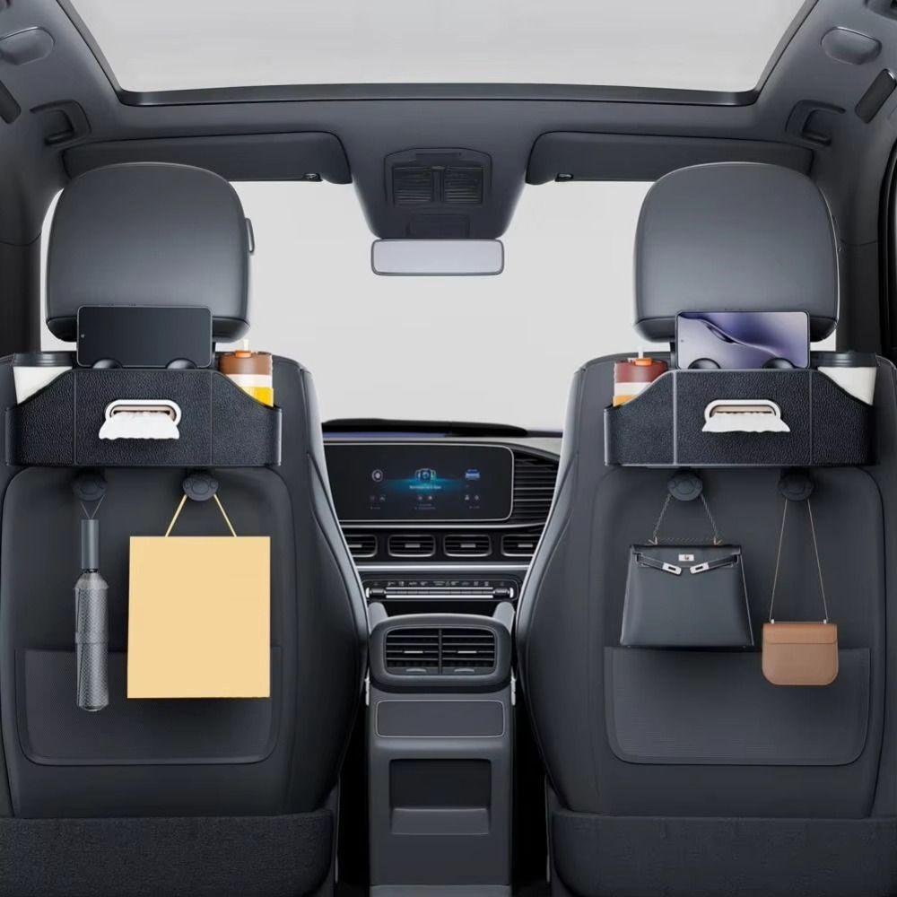 Hanging Hook Headrest Hanging Storage Box With Cup Holder Automotive Storage Rack  Car Backseat