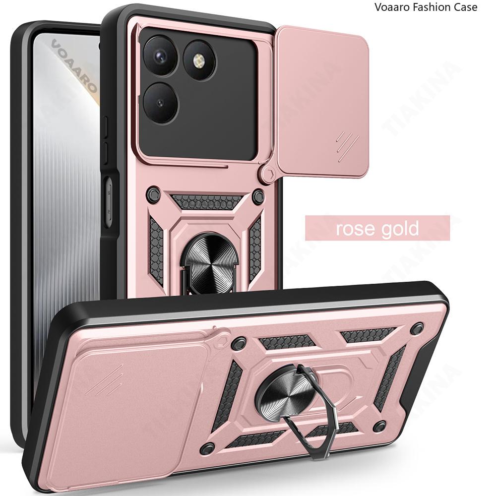 Slide Lens Armor Funda for Tecno Spark 40 Pro 4G Case for Tecno Spark 40 Pro 4G Case Magnetic Ring Stand Holder Cover Capa