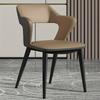 French Style 1Pc Leather Dining Chair with Backrest, Hollow Design, Suitable for Clubhouse Hotel Western Restaurant Cafe