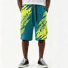 Pantalones Cortos Cargo Casuales para Hombre con Estampado Degradado, Cordón, Múltiples Bolsillos, Longitud hasta la Rodilla, Parte Inferior Ligera para Verano