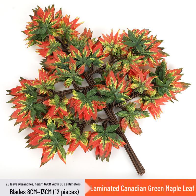 Artificial Red Maple Leaf Branch for Decoration and Landscaping