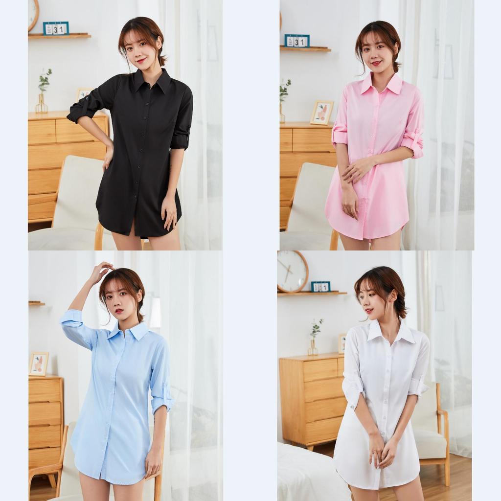 Streetwear Shirt For Women With Spliced Polyester Cotton Fabric Spring Casual Style