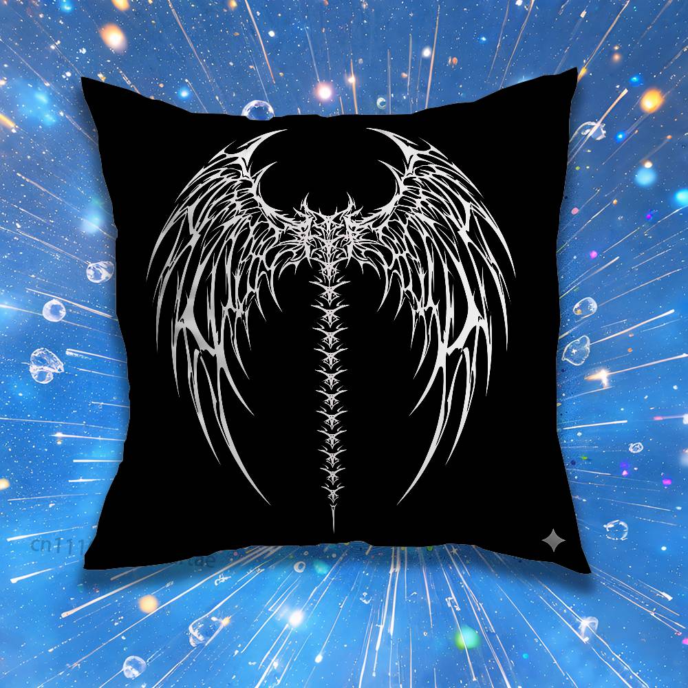 Gothic Cyber Sigil Cross Eyes Cute Cartoon Pillow Case Home BedroomCar Office Decoration Living Room Sofa Cushion Cover Suitable