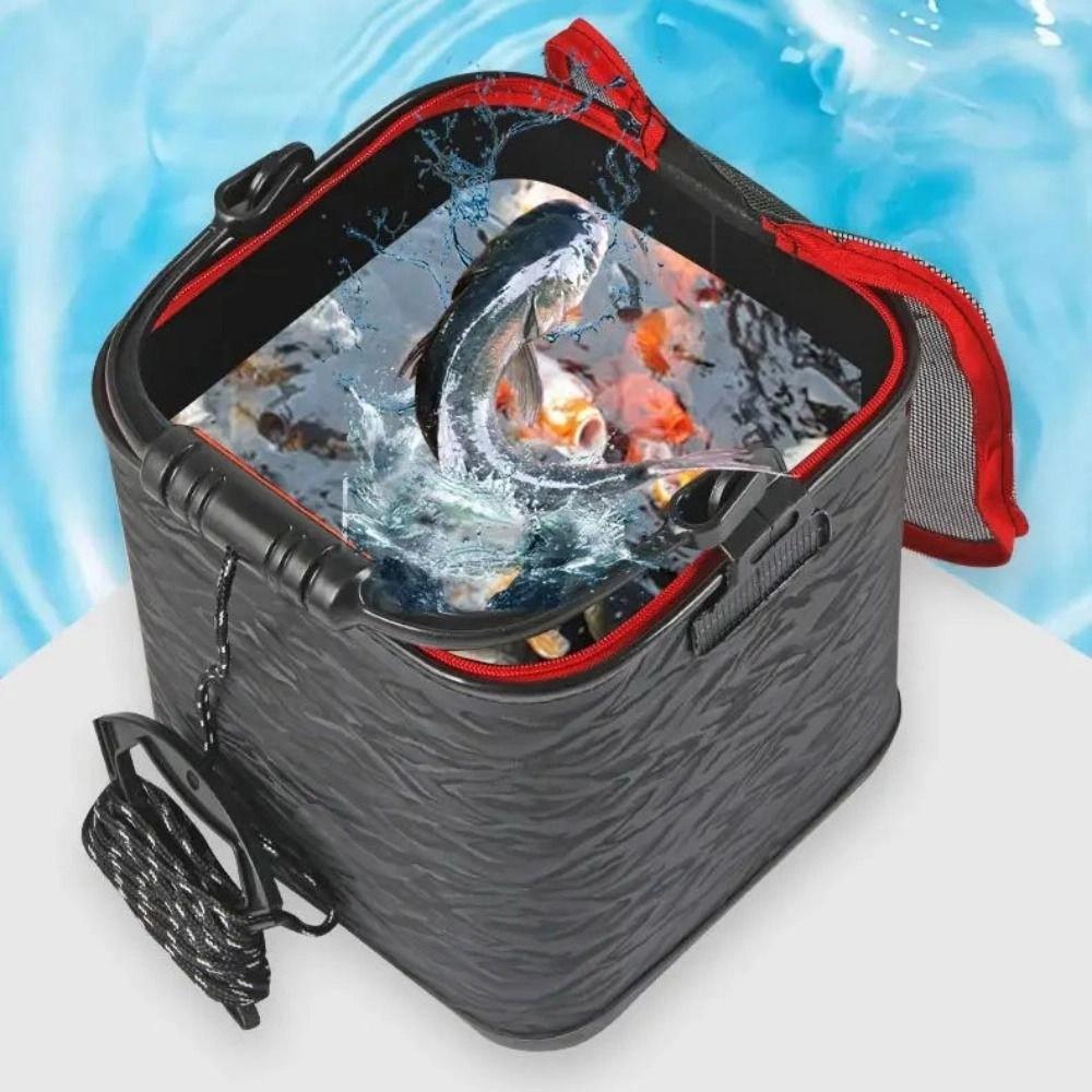 Portable Folding Bucket 3D Textured EVA Bucket Small Fishing Box Outdoor Fishing