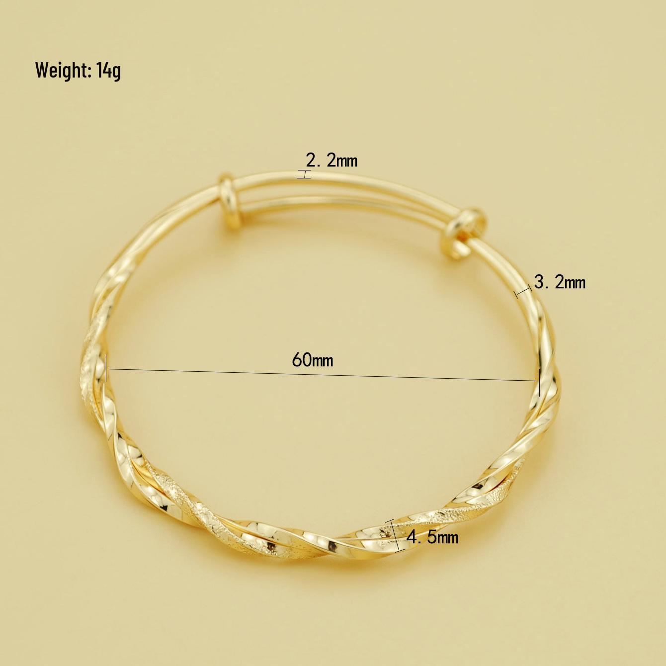 European American Pure Copper Twist Open Cuff Bracelet – Stylish Textured C-Shaped Design