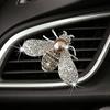 Silver Shiny Bee Vent Clips, Crystal Bee Car Air Freshener Vent Clip Car Bling Interior Decoration Rhinestone Cars Bling Accessories Aroma Diffusers