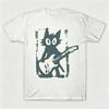 Vintage Punk Guitar Rock Cat Music Lover Gift T-Shirt Sizes S-5XL