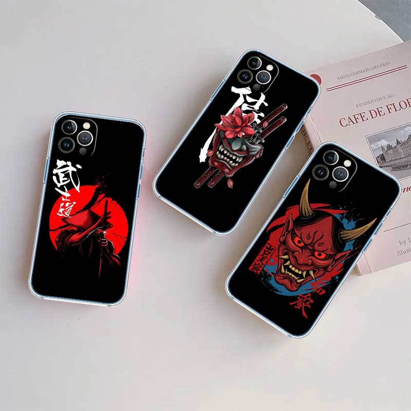 Japan Samurai Mask Phone Case for Motorola G14 G15 G24 G30 G31 G32 G34 G41 G42 G51 G52 G50 G60S G60 G62 G72 G71 G73 G84 G85 G200 E32