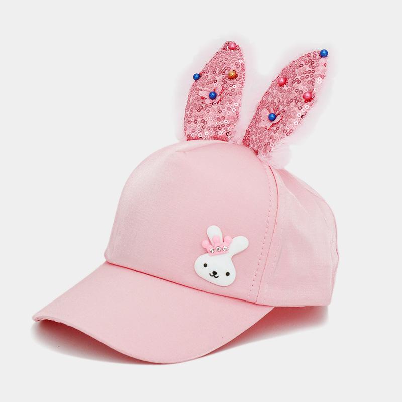 Sequins Cute Rabbit Baseball Cap Boys and Girls Baby Cap Formula Sunscreen Student Sun Hat