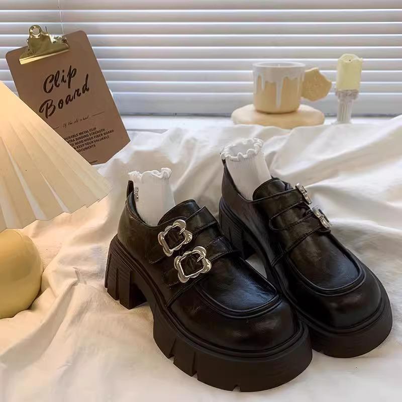 British style loafers women's 2025 spring and autumn new thick heel platform retro fashion small Mary Jane small leather shoes
