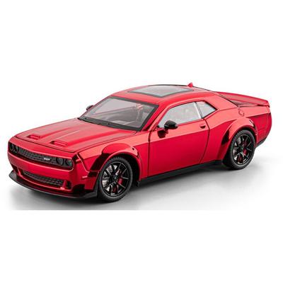 Electroplated 1/24 Simulation Dodge Hellcat SRT Alloy Muscle Car Model Sound Light Children Boy Metal Toy Vehicle Miniature