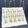 Elegantes Y2K Blumenarmband Schmetterling Schleife Kristallkettengliedarmband Mehrfarbig Verstellbar Damenarmband Schmuck Geschenk