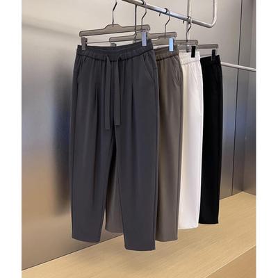 Herren Casual Slim-Fit Karotten Haremshose - Knitterarm, Einfarbig