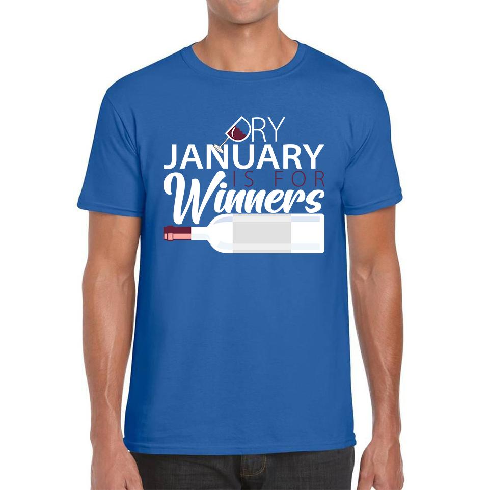 

Dry January Is For Winners Stop Drinking Alcohol-Free Challenge No Drinking Beer Bottle Mens Tee Top L