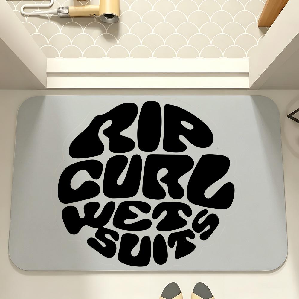 Surf Brand Logo R-Rip Curl Floor Mat Carpet Diatom Mud Bathroom Quick-Drying Absorbent Floor Mat Household Bathroom