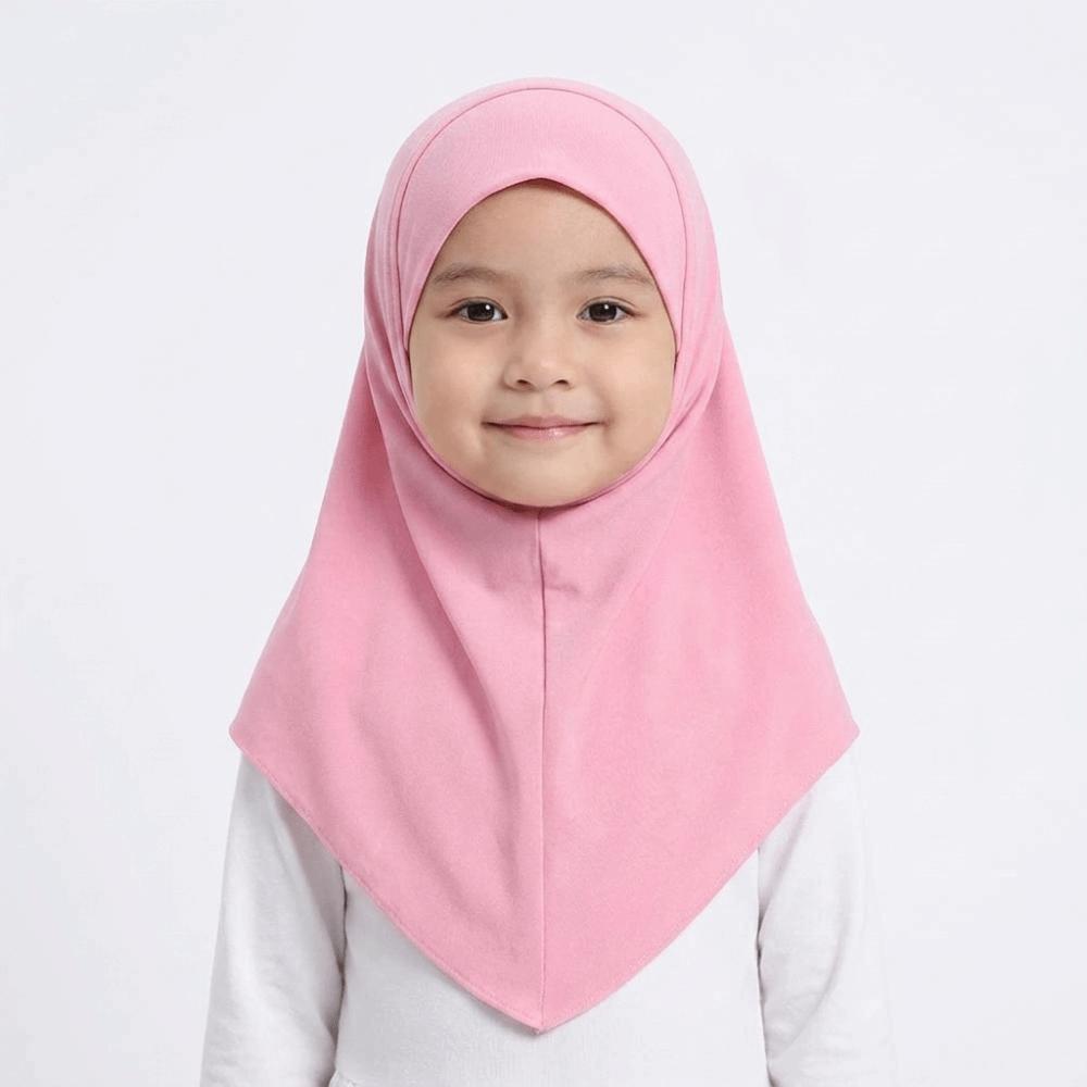 Ice Silk Hijab Scarf Solid Color Sun Protection Headscarf Simple Kids Hijab Summer