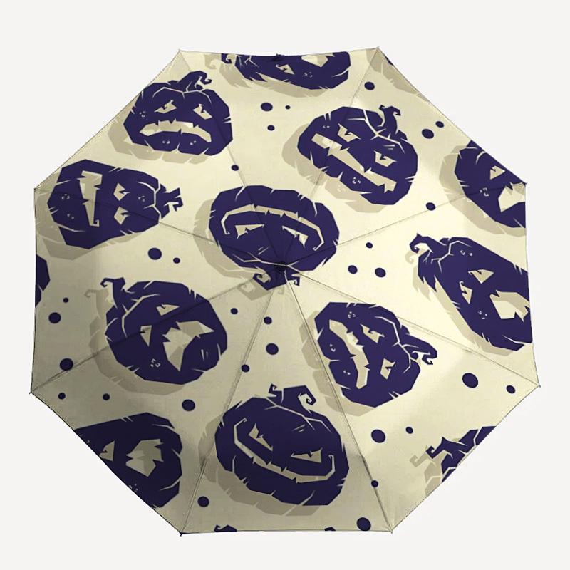 

1pc Pumpkin Halloween Automatic Folding Umbrella - Compact 8-Rib Design, Durable Plastic & Iron, Lightweight for Outdoor Daily Use146