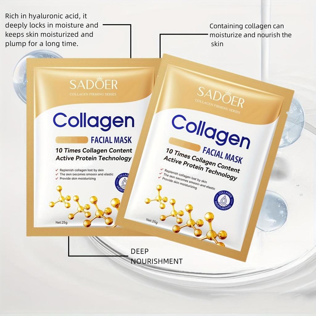Set di maschere viso al collagene da 5/10 pezzi - Maschere viso idratanti e rassodanti in profondità, idratanti, anti-età, illuminanti - Idratano e rassodano la pelle