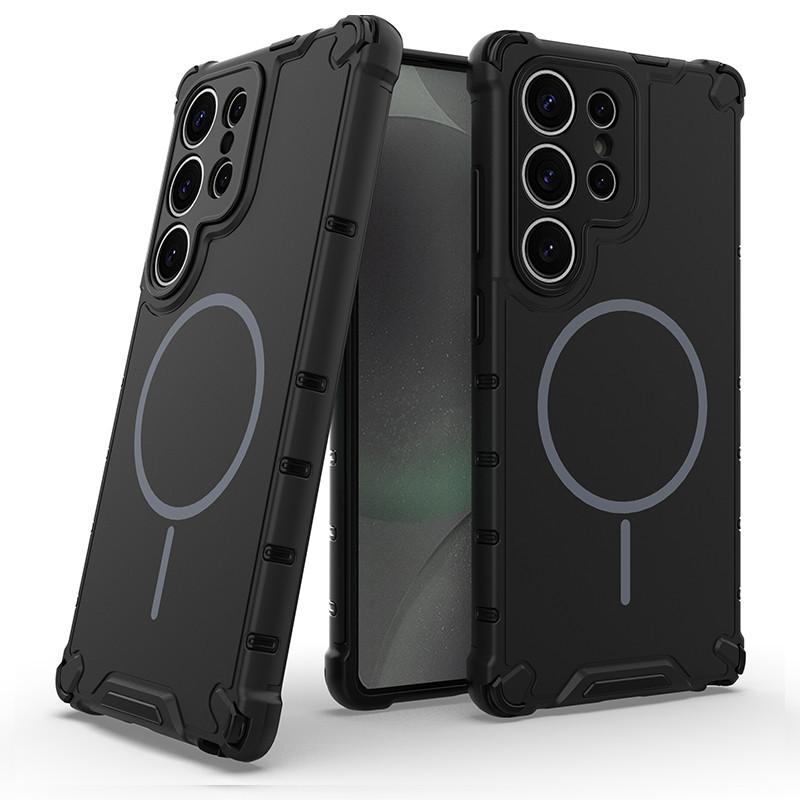 Suitable for Samsung S25 Phone Case Grating Skin Sensing Magnetic Phone Case  Galaxy A55 Anti Drop Phone Case