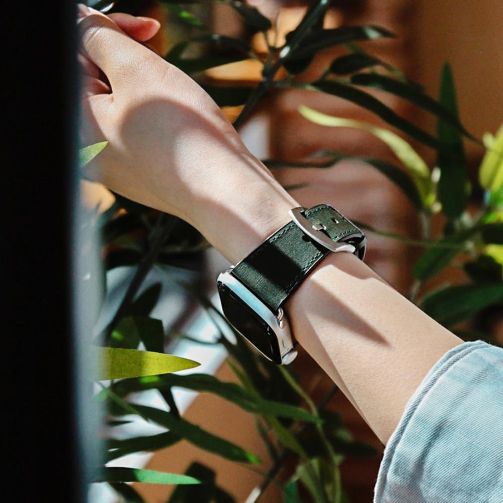 Matteu Apple Watch Italian Full Grain Leather Strap (Green)