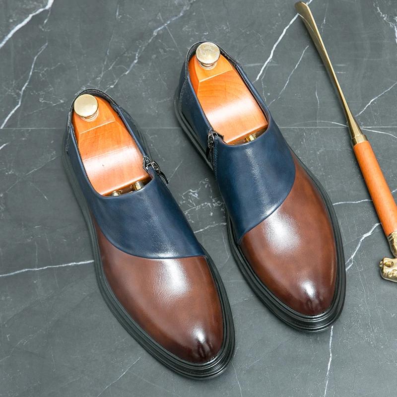 British Business Leather Shoes for Men High Quality Designer Shoes Fashion Loafers Men Solid Color Luxury Platform Shoes for Men