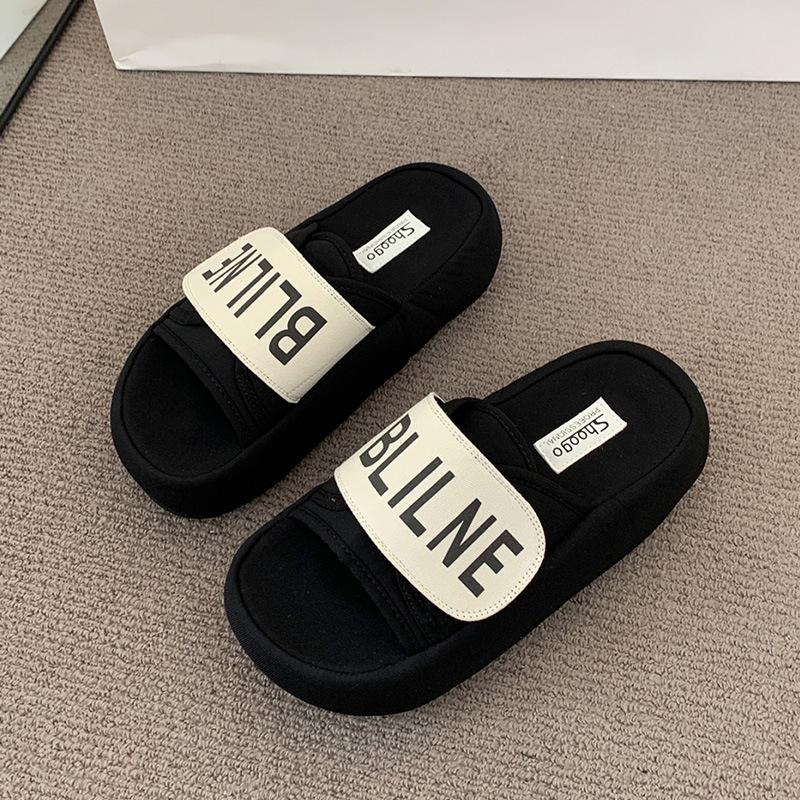 Super Fire Thick-soled Heightening Cool Slippers Women's Summer Wear 2025 New Sandals Versatile with Skirts Go Out One-word Drag