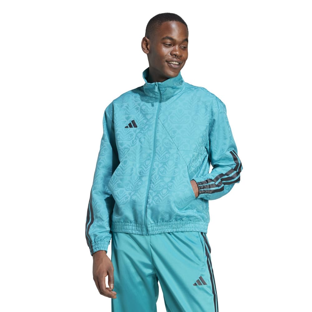 Adidas Tilo Woven Jersey Jacket Men's JVI17 Pure Teal/Black (JW0232) Size L