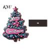 Miniature Christmas Trees for Desk 2D Wooden Tabletop Ornaments, Xmas Tree Santa Party Favors Snowman Sign with Stand, Holiday Decorations Colorful