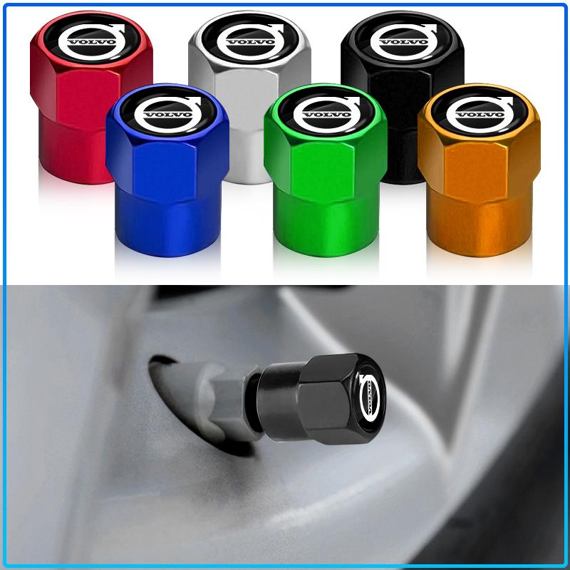 4PCS Car Wheel Tire Valve Stem Caps Airtight Cover For Volvo Rdesign XC90 S60 XC60 V70 S80 S40 V50 V40 V60 C30 S70
