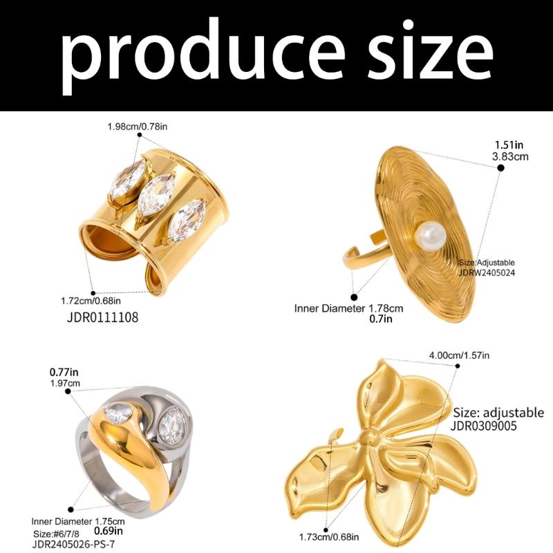 Flower Shape Geometric Open Jewelry Delicate Finger Rings Stainless Steel Texture Suitable for Various Occasion