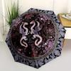 Dragon Dance: Circular Floral Rug, Luxury Home Decor Umbrella, Cute Umbrella with Cute Design, Portable 3-Fold Compact Umbrella for Men & Women, Valen