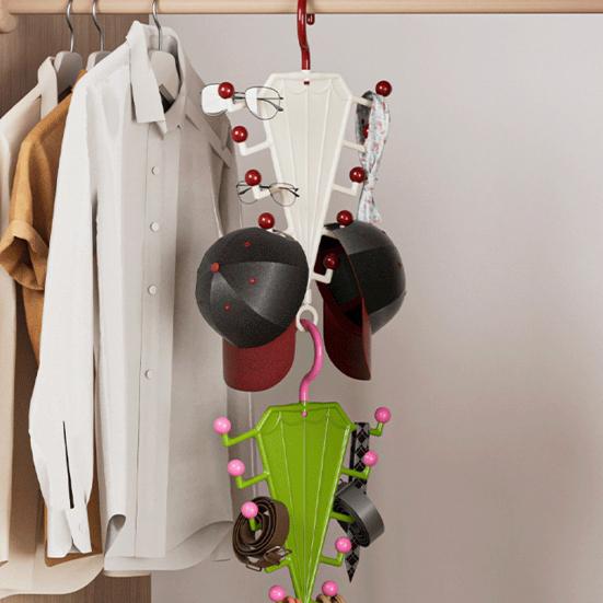 V Shaped Double-Sided Closet Organizer with 360° Rotating Space Saving