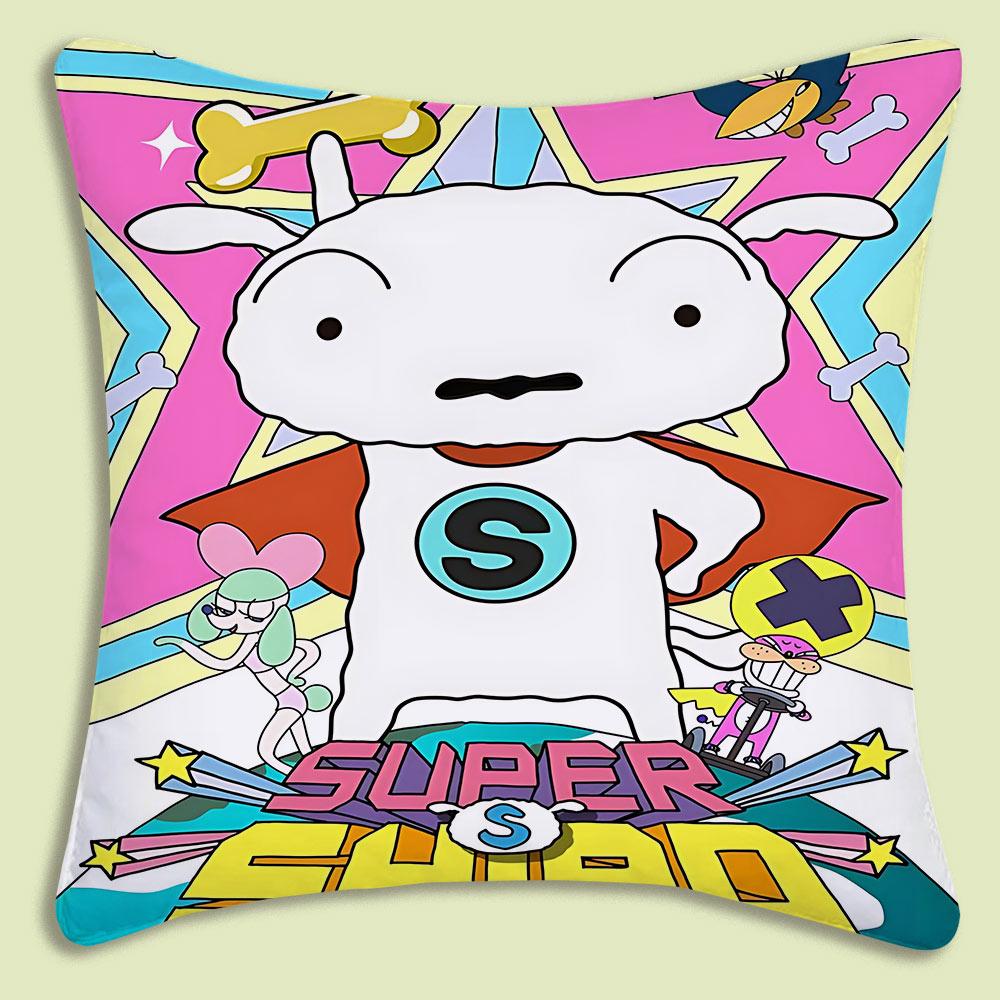 Cartoon Crayon Shin-chan Pillow Covers Cartoon Sofa Decorative Home Double-sided Printing Short Plush Cute Cushion Cover