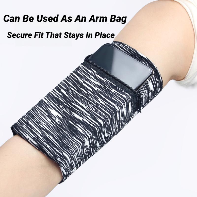 Durable And Safe Sports Cycling Wristband Arm Bag Zipper Running Bags Lightweight Wrist Wallet Pouch For Phone Key Card Sweatband Gym Fitness