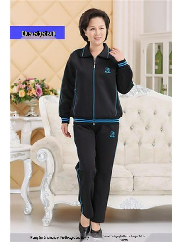 Sportbekleidungs-Set für Damen in Übergröße - Frühjahr/Herbst 2023, Zweiteiler mit langen Ärmeln für Mütter mittleren Alters und ältere Mütter