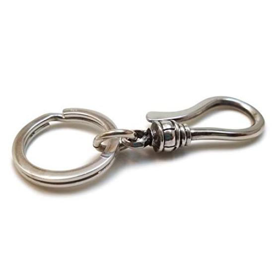 Barrel Key Hook S with Key Silver Key Double Fish Wallet Single Biker [dredline] Df-004 Ring, 925, Chain, Loop, Hook, Chain, Hook,