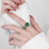 925 Sterling Silver Rings for Women Couple Minimalist Handmade Simple Green Leaf Ring Fine Jewelry Gift Prevent Allergy