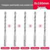 Triangle Tile Ceramic & Concrete Alloy Twist Drill Bit with Cross Round Shank