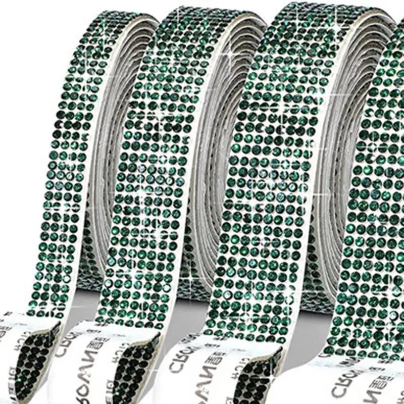 Self Adhesive Crystal Rhinestone Sticker Diamond Ribbon DIY Sticker Rhinestones Arts Crafts Car Phone Decoration